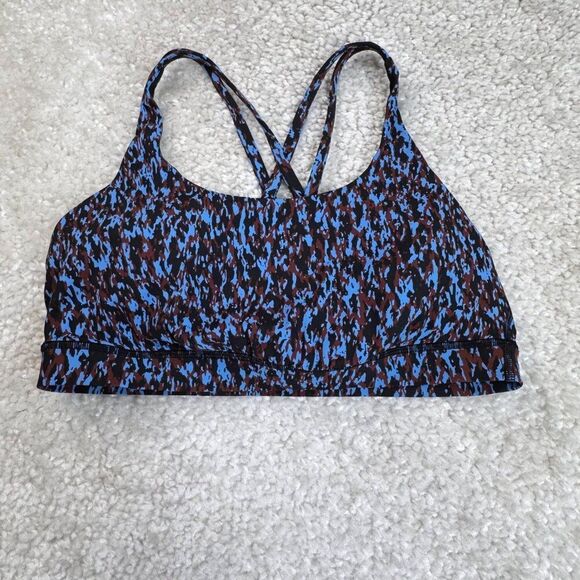 Lululemon Energy Bra Leopard Camo Blue Nile Multi - Picture 1 of 6